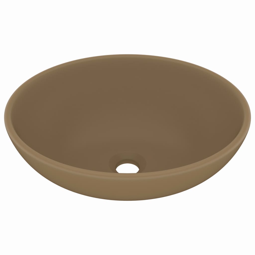 Vidaxl Washbasin Oval 40x33 CM Ceram Mat Cream