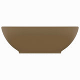VIDAXL WASHBAIN OVAL 40x33 cm Keramikmattencreme