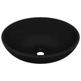 VIDAXL WASHBAIN OVAL 40x33 cm Keramikmattschwarz