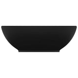 VIDAXL WASHBAIN OVAL 40x33 cm Keramikmattschwarz