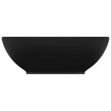 Vidaxl Washbasin Oval 40x33 cm ceramiczny matowy czarny