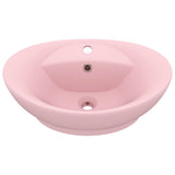 Vidaxl -Waschbecken mit Landung oval 58,5 x 39 cm Keramik Satpoze