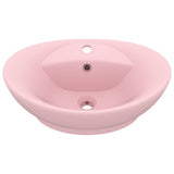 VidaXL Washbasin with landing oval 58.5x39 cm Ceramic Satpoze