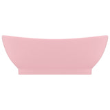 Vidaxl -Waschbecken mit Landung oval 58,5 x 39 cm Keramik Satpoze