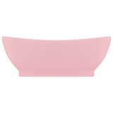 VidaXL Washbasin with landing oval 58.5x39 cm Ceramic Satpoze