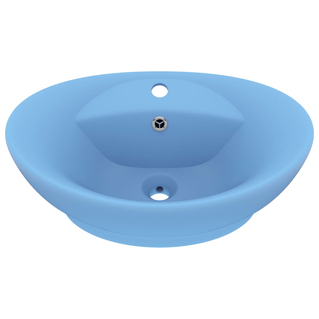 Vidaxl Washbasin s přistáním oválu 58,5x39 cm keramic matný světle modrá