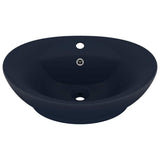 Vidaxl -Waschbecken mit Landung oval 58,5 x 39 cm Keramik Matt Dunkelblau
