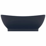 Vidaxl -Waschbecken mit Landung oval 58,5 x 39 cm Keramik Matt Dunkelblau