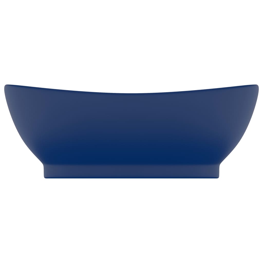 Vidaxl Washbasin con atterraggio ovale 58.5x39 cm ceramico Matt scuro blu scuro