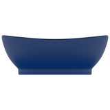 Vidaxl Washbasin med landing Oval 58,5x39 cm keramisk matt mørk blå