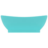 Vidaxl Washbasin z pristaniščem oval 58,5x39 cm keramika mat svetlo zelena