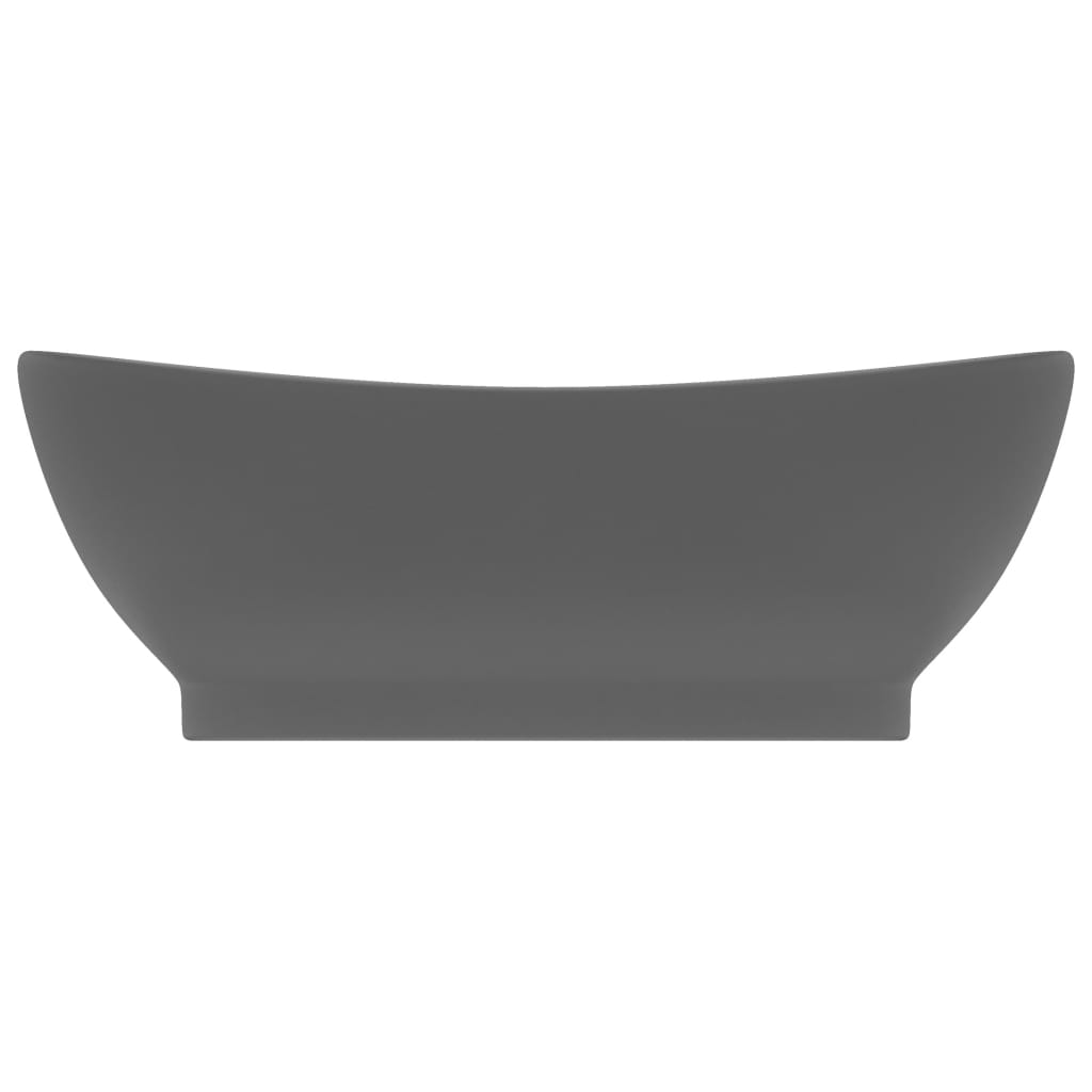 Vidaxl Washbasin z lądującym owalnym 58,5x39 cm ceramiczny matowy ciemnopłetek