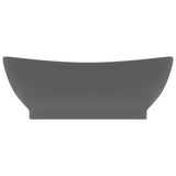 Vidaxl Washbasin z lądującym owalnym 58,5x39 cm ceramiczny matowy ciemnopłetek