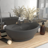 Vidaxl Washbasin s přistáním oválu 58.5x39 cm keramic Matt Dark Grey