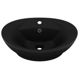 Vidaxl Washbasin con aterrizaje ovalado 58.5x39 cm Cerámico mate negro