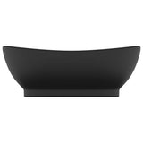 Vidaxl Washbasin con aterrizaje ovalado 58.5x39 cm Cerámico mate negro