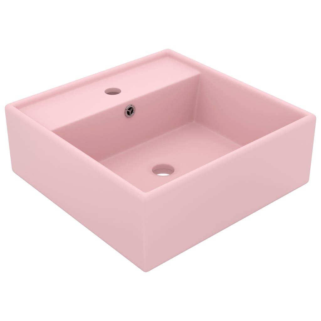 Vidaxl Washbasin s přistávacím náměstí 41x41 cm keramická podeševská růžová