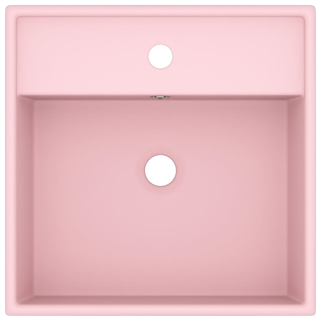 Vidaxl Washingin avec carré d'atterrissage 41x41 cm en rose de la semelle en céramique