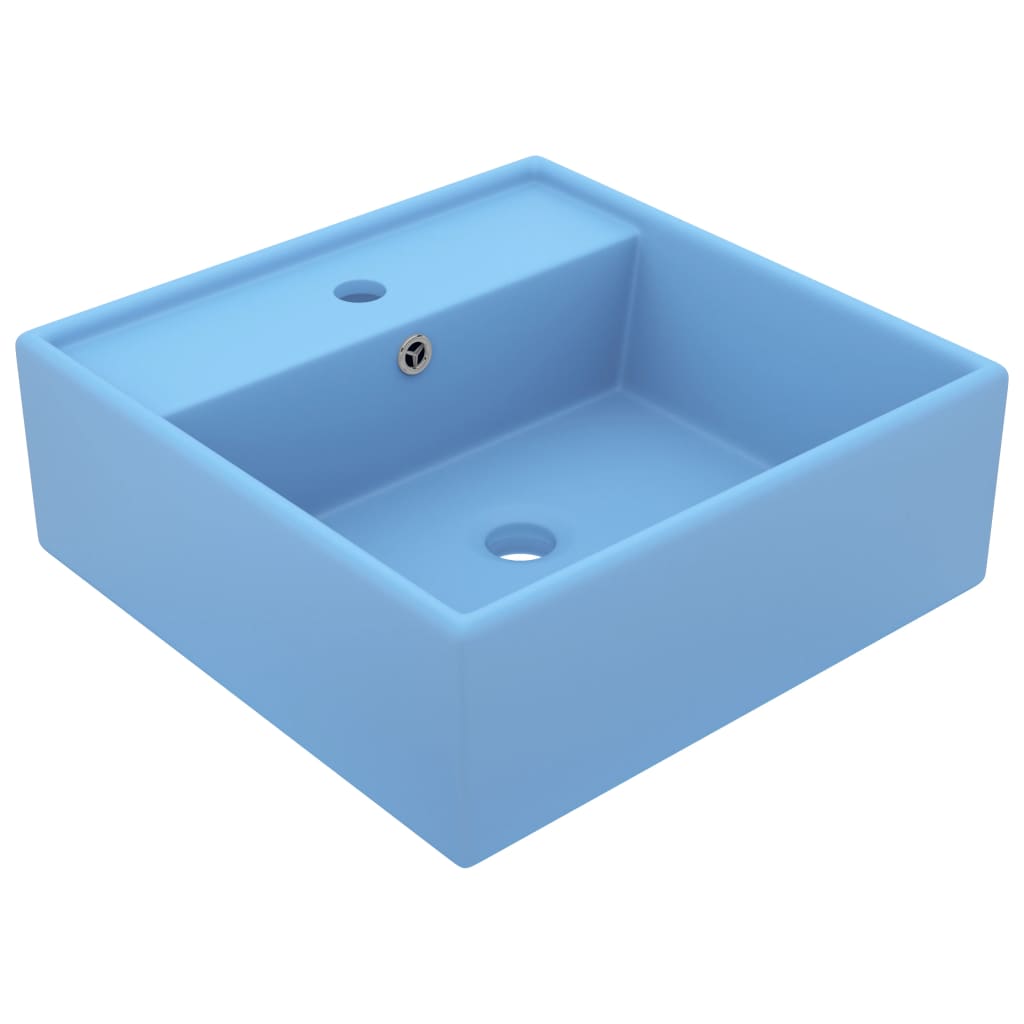 Vidaxl Washbasin con piazza di atterraggio 41x41 cm in ceramica azzurra