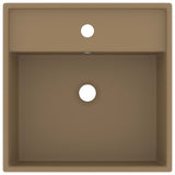 VIDAXL WASHBAIN mit Landesquadrat 41 x 41 cm Keramikmattencreme