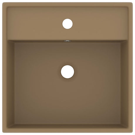 VIDAXL WASHBAIN mit Landesquadrat 41 x 41 cm Keramikmattencreme