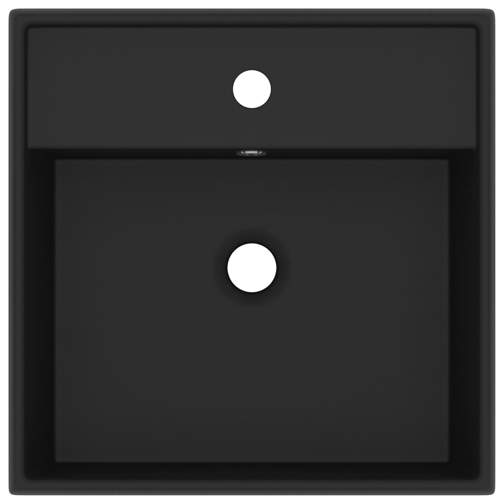 Vidaxl Washbasin con cuadrado de aterrizaje de 41x41 cm de cerámica mate negro