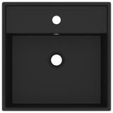 Vidaxl Washbasin con cuadrado de aterrizaje de 41x41 cm de cerámica mate negro