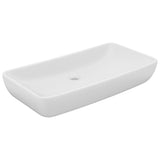 Vidaxl Washbasin prostokątny 71x38 cm ceramiczny mata biała