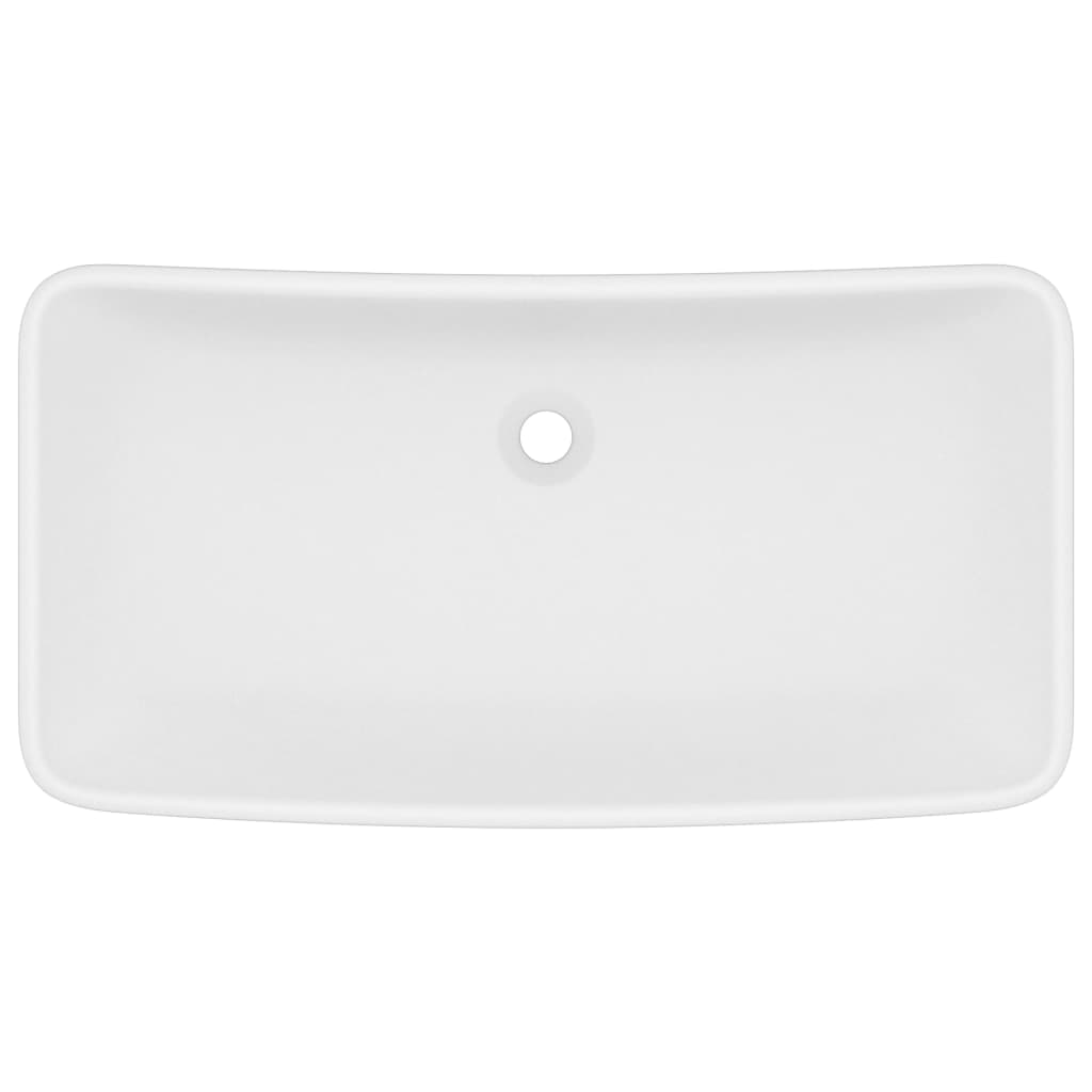 Vidaxl Washbasin Rectangular 71x38 cm Mat de cerámica blanca