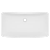 Vidaxl Washbasin prostokątny 71x38 cm ceramiczny mata biała