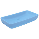 VIDAXL WASHBAIN RETTANGULAR 71 x 38 cm Keramik Matt Hell Blau