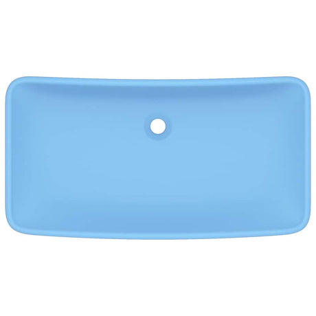 VIDAXL WASHBAIN RETTANGULAR 71 x 38 cm Keramik Matt Hell Blau