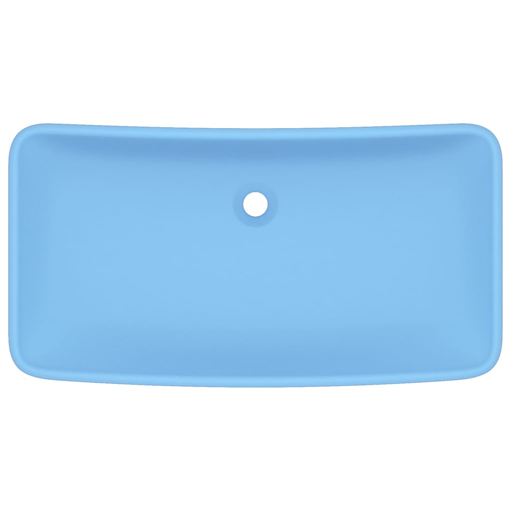 VIDAXL WASHBAIN RETTANGULAR 71 x 38 cm Keramik Matt Hell Blau