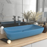 VIDAXL WASHBAIN RETTANGULAR 71 x 38 cm Keramik Matt Hell Blau