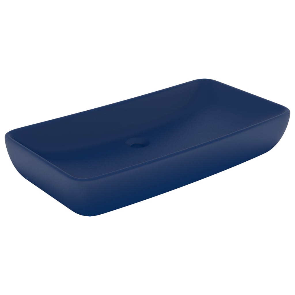 Bidaxl Wash -basin Rectangular 71x38 cm keramisk matta mörkblå