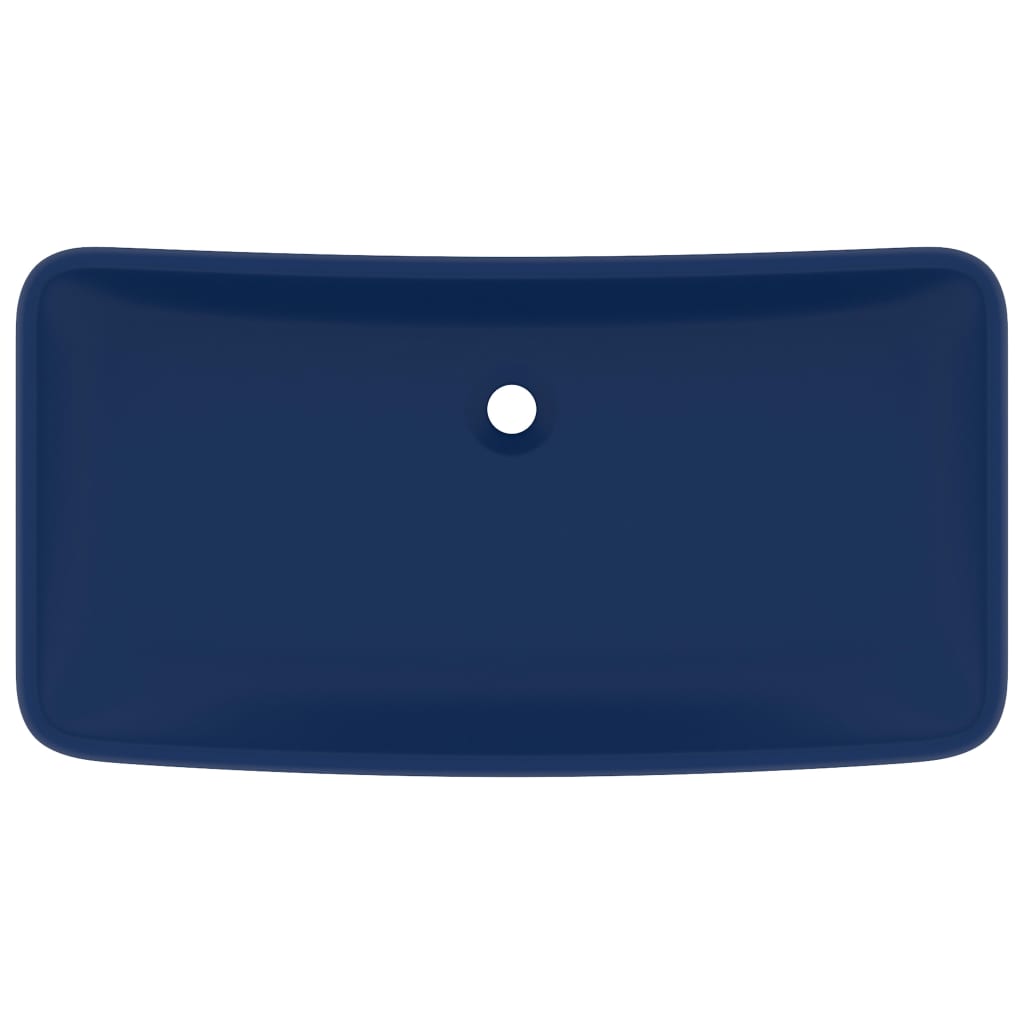 Vidaxl Washbasin Rectangular 71x38 cm Mat de cerámica azul oscuro