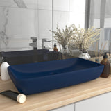 Vidaxl Washbasin Rectangular 71x38 cm Mat de cerámica azul oscuro