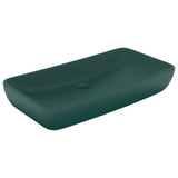 Vidaxl Washbasin Rectangular 71x38 cm tappetino ceramico verde scuro