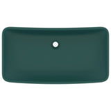 VidaXL Washbasin Rectangular 71x38 cm Ceramic Mat Dark Green