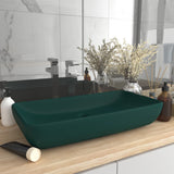 Vidaxl Wash -basin rektangulär 71x38 cm keramisk matta mörkgrön