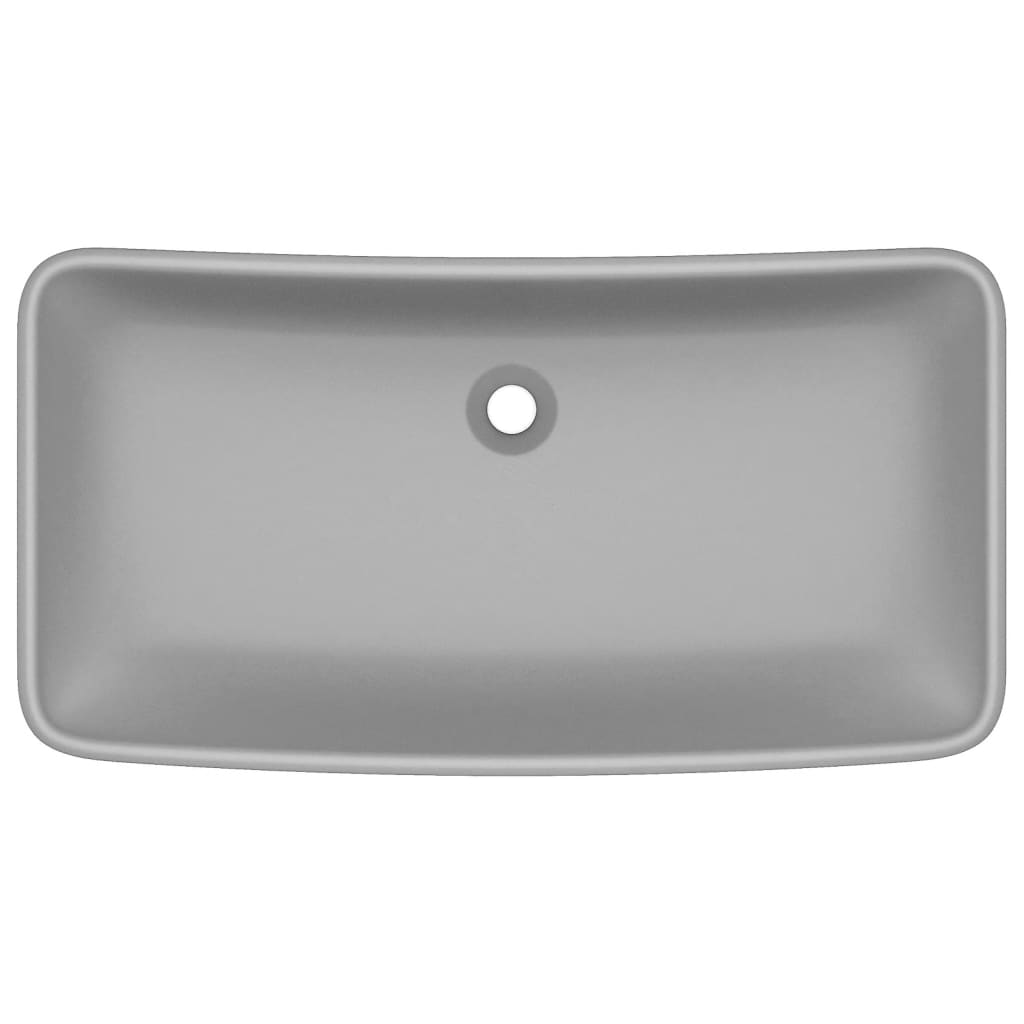 Vidaxl Washingin Rectangulaire 71x38 cm Céramique Matt Gris clair