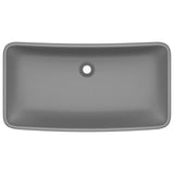 VIDAXL WASHBAIN RETTANGULAR 71 x 38 cm Keramikmatte dunkelgrau