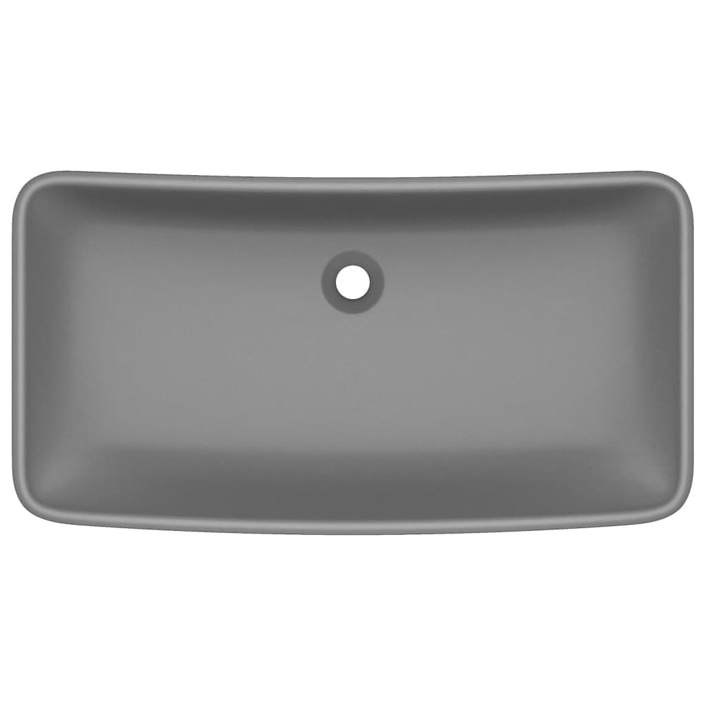 Vidaxl Washbasin Rectangular 71x38 cm tappetino in ceramica grigio scuro