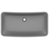 Vidaxl Washbasin rektangulær 71x38 cm keramisk mat mørkegrå