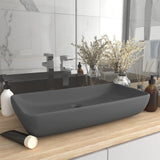 Vidaxl Washbasin rektangulær 71x38 cm keramisk mat mørkegrå