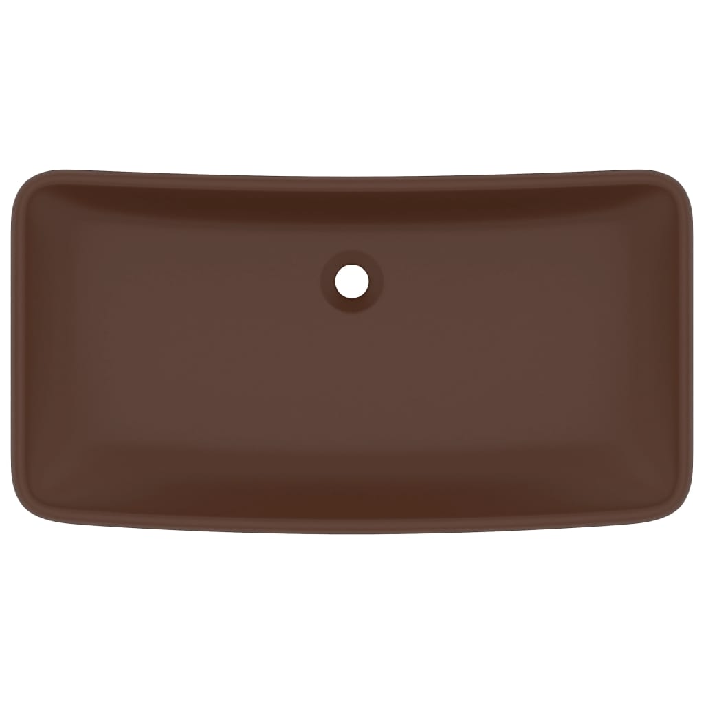 Vidaxl Washbasin rectangular 71x38 cm cerámica mate marrón oscuro