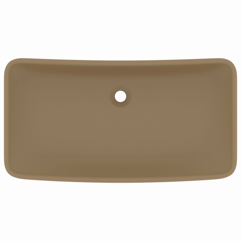 Vidaxl Washbasin Rectangular 71x38 cm de crema de cerámica de cerámica