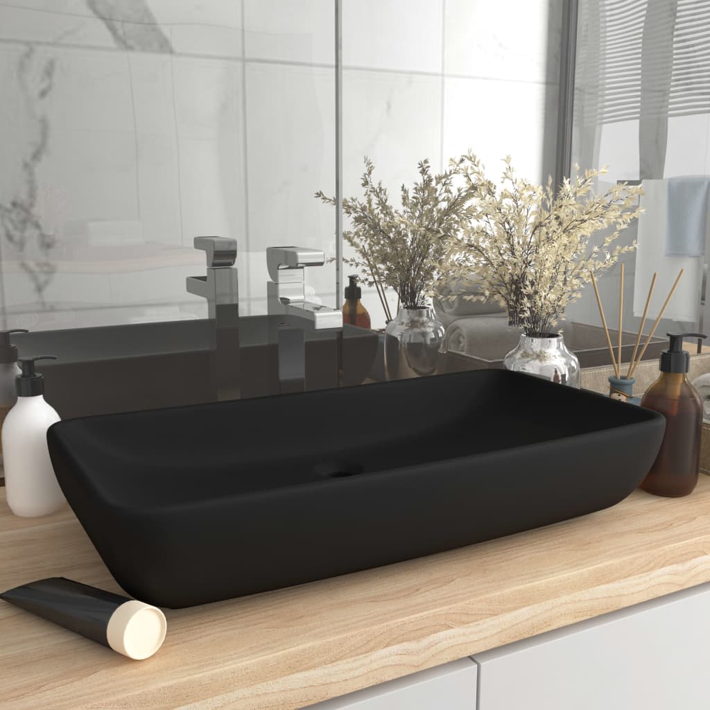 Vidaxl Washbasin Rectangular 71x38 cm Cerámico mate negro