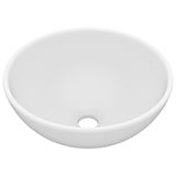 VidaXL Washbasin Round 32.5x14 cm Ceramic Mat White