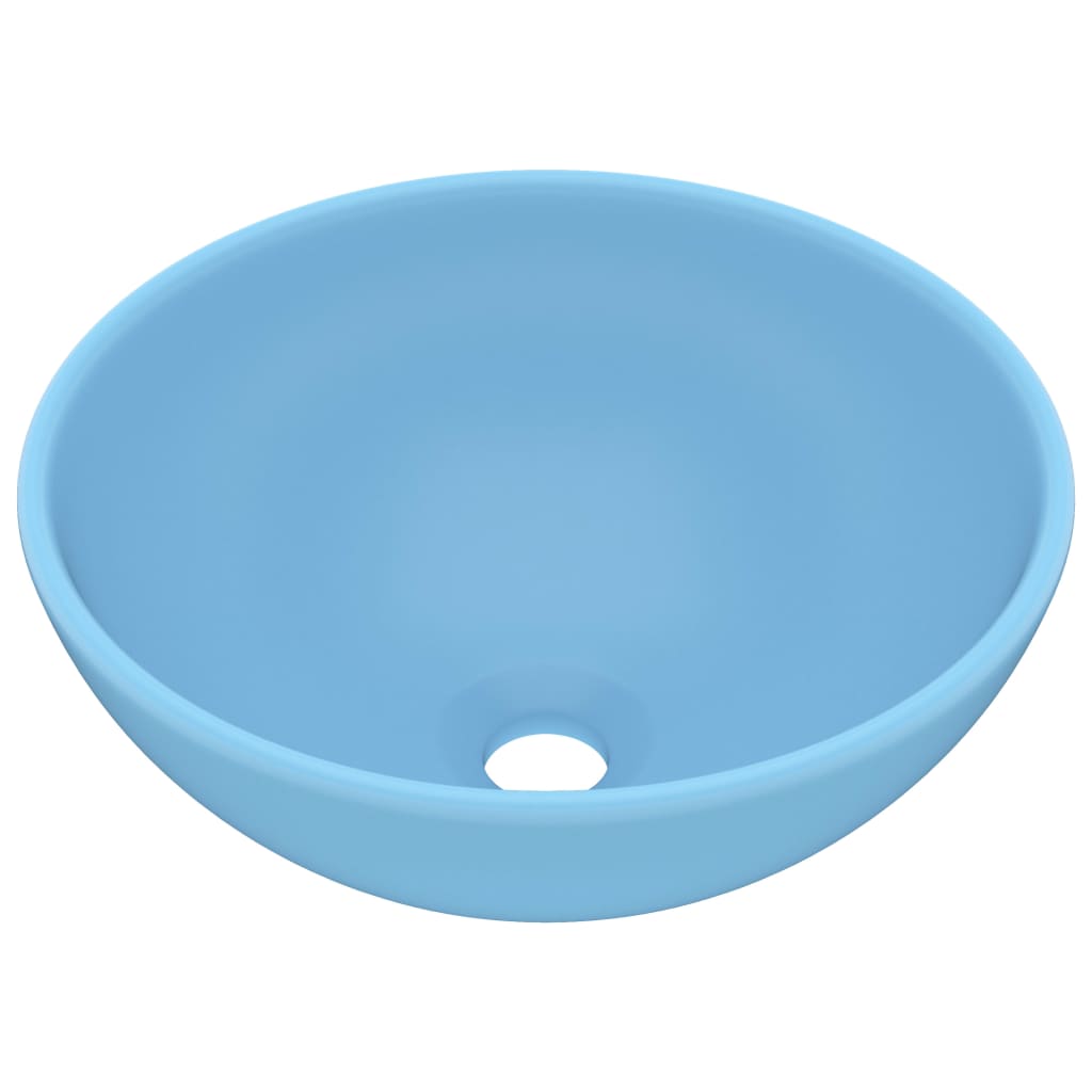 VidaXL Washbasin Round 32.5x14 cm Ceramic matt light blue